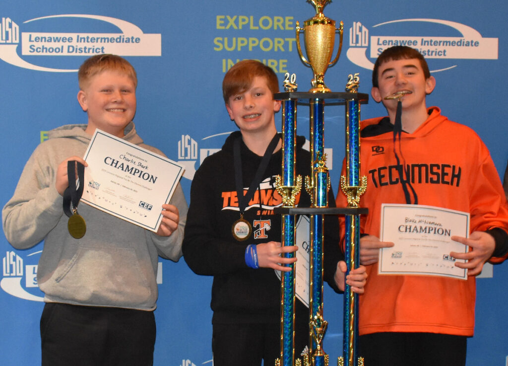 First place in the You Be the Chemist event went to Charlie Stark, Maxwell Husband and Blake McNamara from Tecumseh.