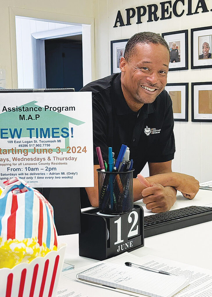 De’Angelo Boone is pictured at the Meal Assistance Program operated by City of Refuge Ministries International.