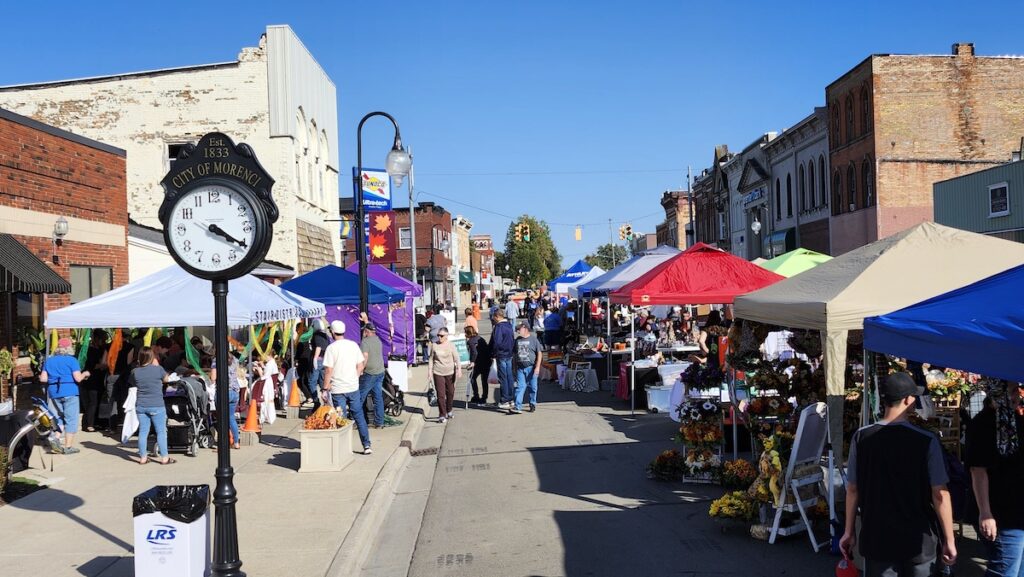 Vendors line Main Street in downtown Morenci at last year’s Fall Fest. The fourth annual Morenci Fall Fest will take place on Oct. 4. (Photo by Erik Gable)
