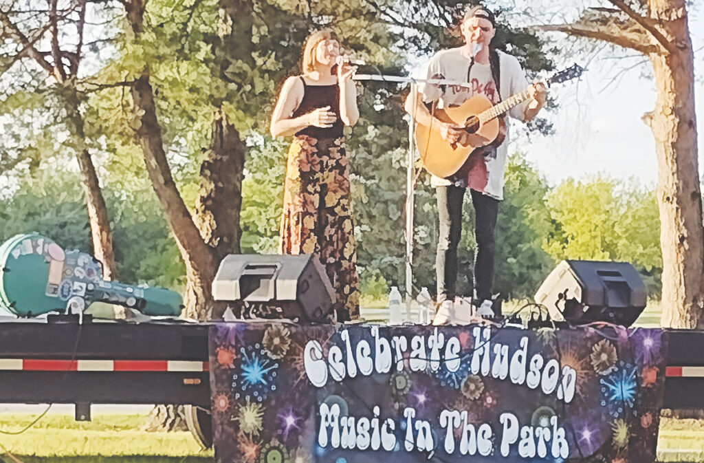 The duo Flagship Romance, pictured here in 2024, will return for this year’s Celebrate Hudson Music in the Park series. (Photo courtesy of Dave Sheely)