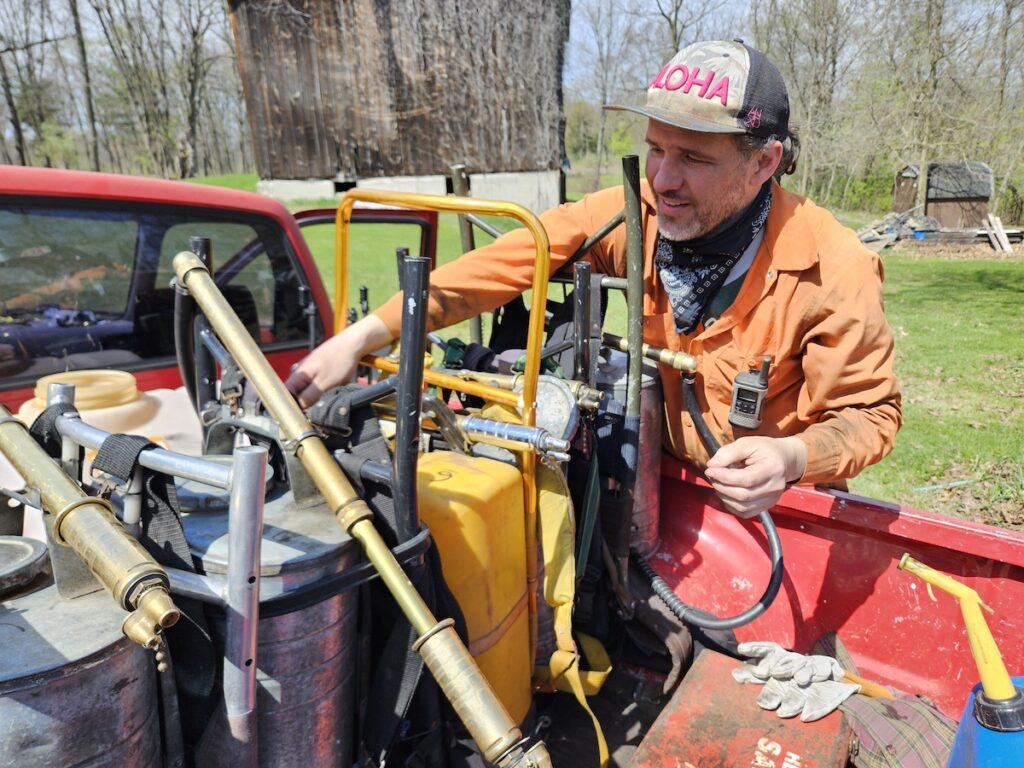 The bulk of the day’s work is spent on preparation: checking equipment, filling water tanks, building fire breaks and walking the unit to look for exclusion areas. The burning itself typically takes less than a few hours.