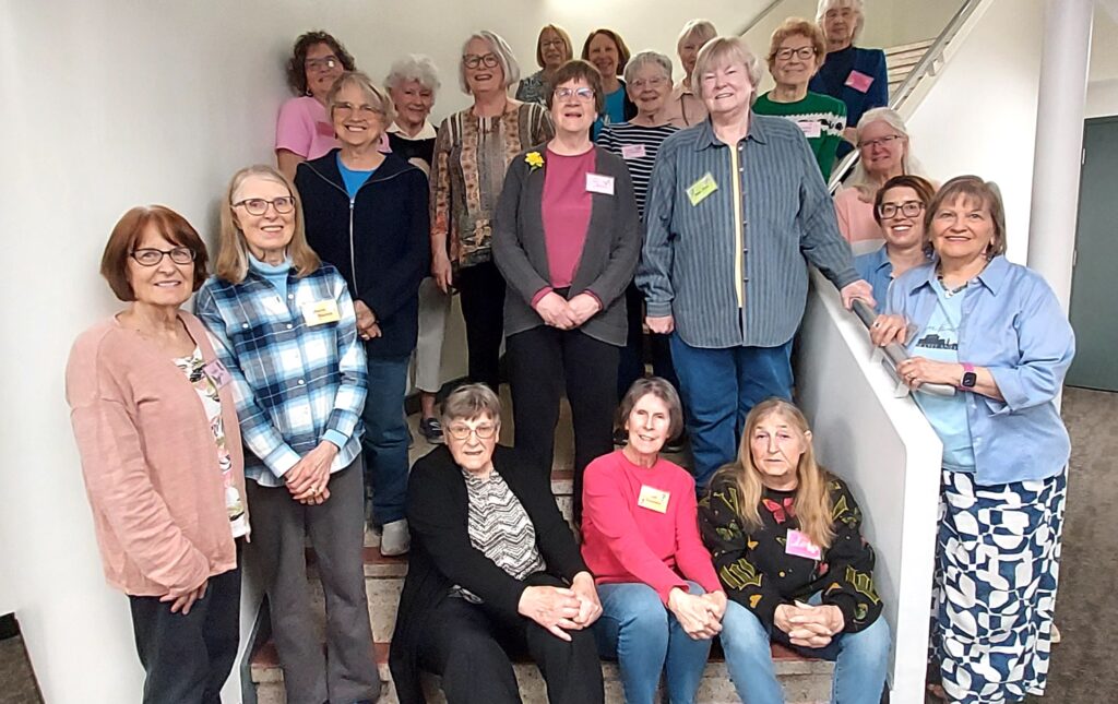 Adrian Garden Club members include, in the back row, Linda Freeborn, Cathy Chesher, Julie Shultz, Carolyn Marr, and Brenda Spreeman; next row, Sue Dominski, Cindy Mowrey, Cheryl Lynch, Linda Calhoun, and Robin Zubke; next row, Michele Buberniak, Jan Murley, Pam Path and Christy Mesaros-Winckles; front row, Jackie Noe, Sharon Blanton, Eli Georgal, Gail Dunaway, Peggy Rosa and Mary Haddad. Members not pictured are Jo Allen, Beverly Bailey, Stephanie Camacho, Ellen Hicks, Sandy Hoover, Linda McCarthy, Jeri Melnik, Marsha Rowley, Mary Speelman, and Hazel Wagner.