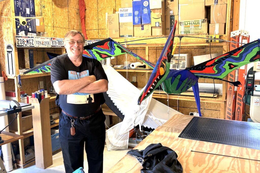 Joel Scholz is pictured at his home workshop in Adrian.