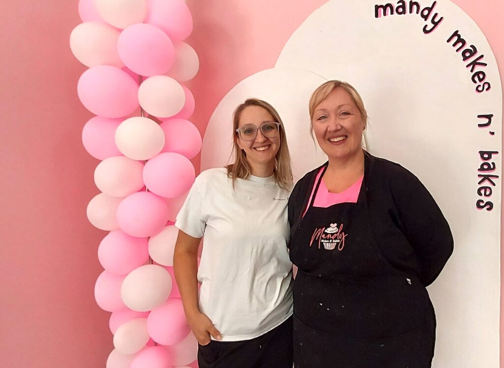 Breanna McPhail and Mandy Andrews own Mandy Makes N’ Bakes in downtown Adrian. (Photo by Julie C. Clemes)