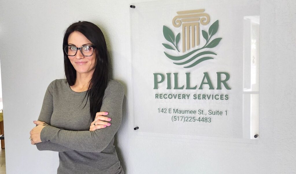 Kelsey Williams is the director of operations for Pillar Recovery Services, located in the Adrian Professional Building, 142 E. Maumee St., Suite 1. (Photo by Erik Gable)