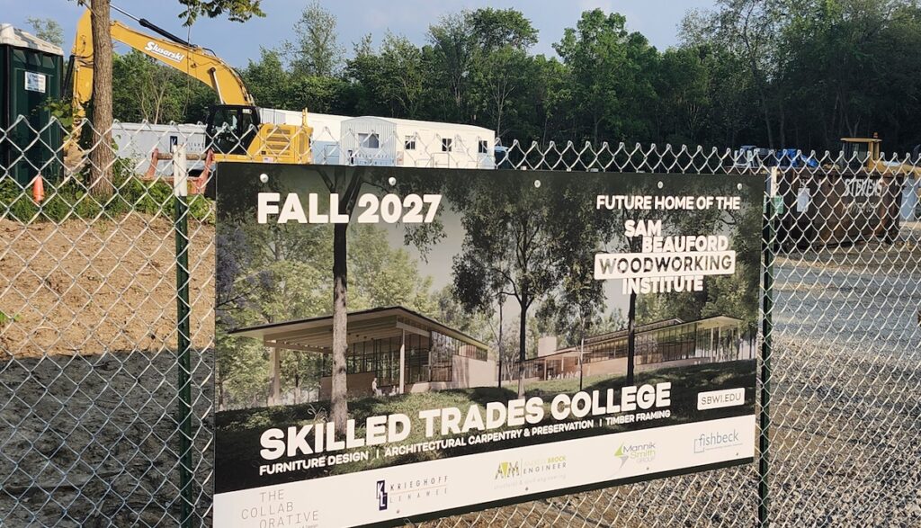 The future site of the Sam Beauford Woodworking Institute is located on Forrister Road.