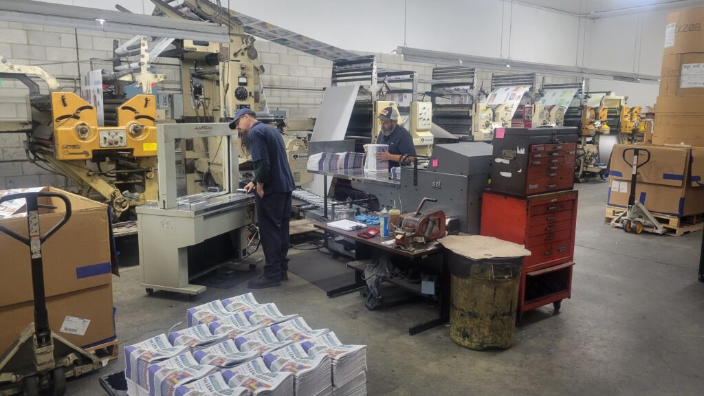 The first edition of The Lenawee Voice rolls off the press at the Tecumseh Herald on Nov. 17.