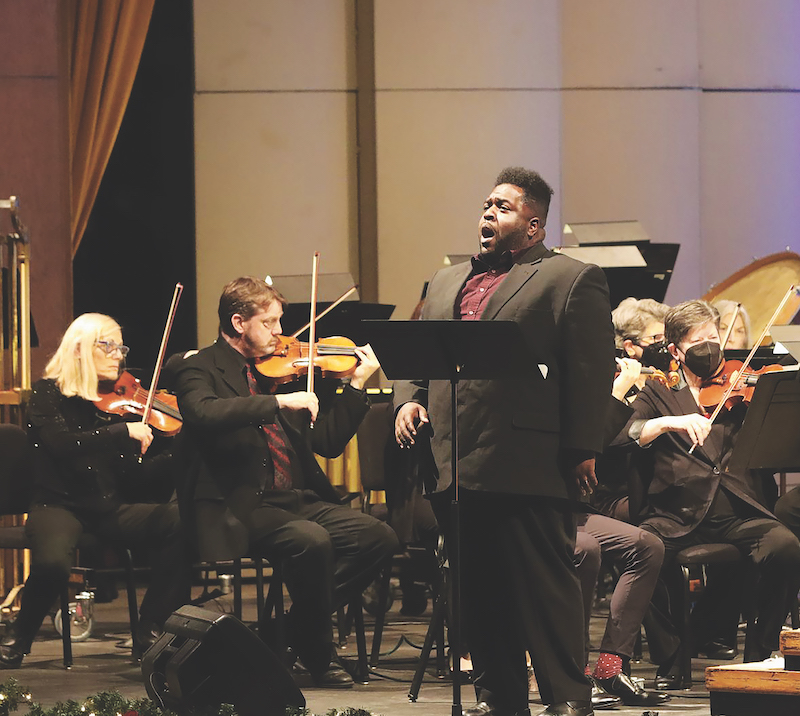 Soloist LaVonte Heard, pictured at the Adrian Symphony’s 2022 holiday concert, will be returning to perform with the ASO this season.