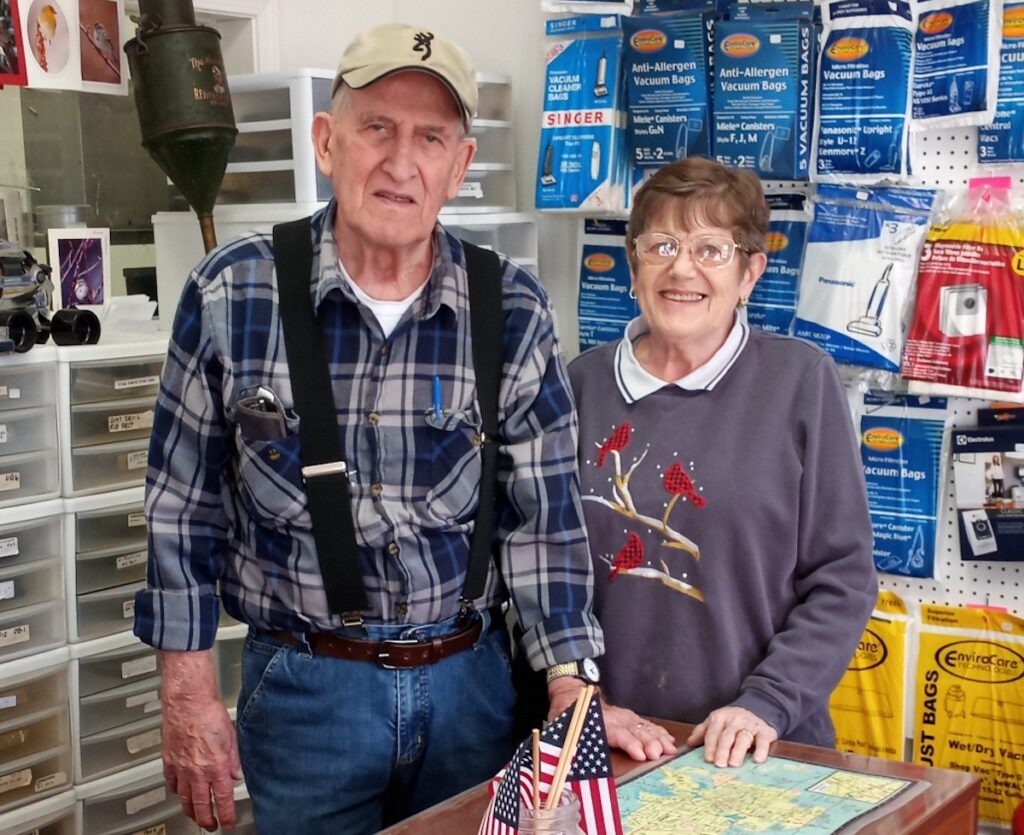 Jim and Linda Tate are pictured in their store, the Vac Shoppe, which they have operated since the 1980s.