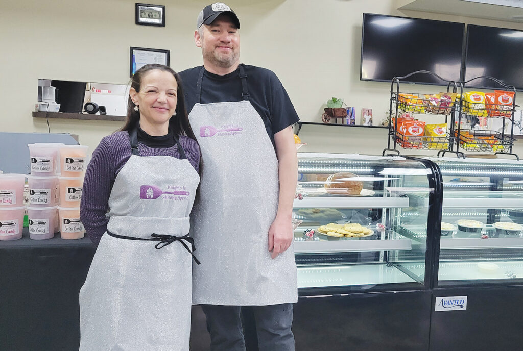 Jennifer and Deven Knight are pictured at their restaurant, Knights in Shining Aprons. They built the business around a shared love of wholesome, homestyle food.