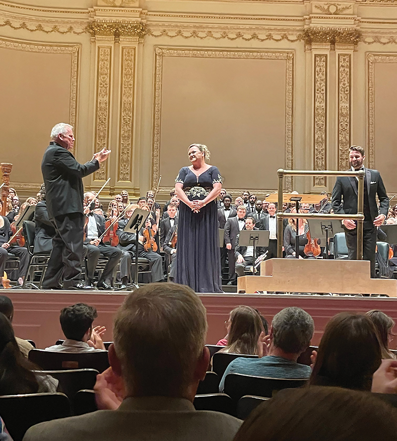 “It’s really important for our students to see us walking the walk,” says Kristin Clark, pictured here during a Carnegie Hall performance in June. “They can see that we’re actually exercising our passion.”