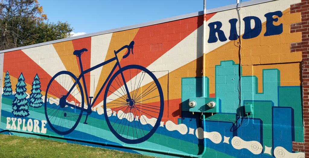 A mural was recently painted on the side of Re-Bicycle Lenawee, 313 E. Maumee St., Adrian. (Photo courtesy of Jerick Timm)