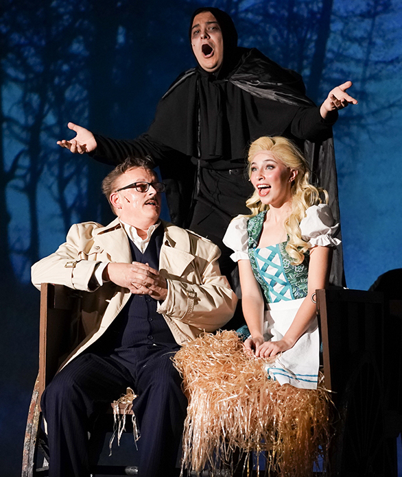 Jordan Treger as Igor, Steve Antalek as Frederick, and Payton Miller as Inga sing "Roll in the Hay" from Mel Brooks' "Young Frankenstein" at the Croswell Opera House.