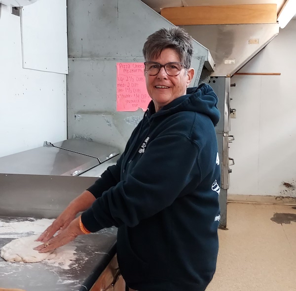 Bobbye Sanford is pictured in the kitchen of Bobbye’s Pizza and Dairyland, which celebrated its 40th anniversary this year. (Photo by Julie C. Clemes)