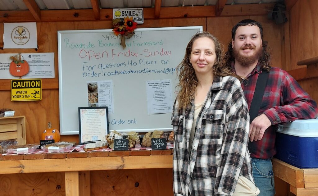 Amber Patterson and Tyler Sterling are pictured inside Roadside Bakery and Farmstand. (Photo by Julie C. Clemes)