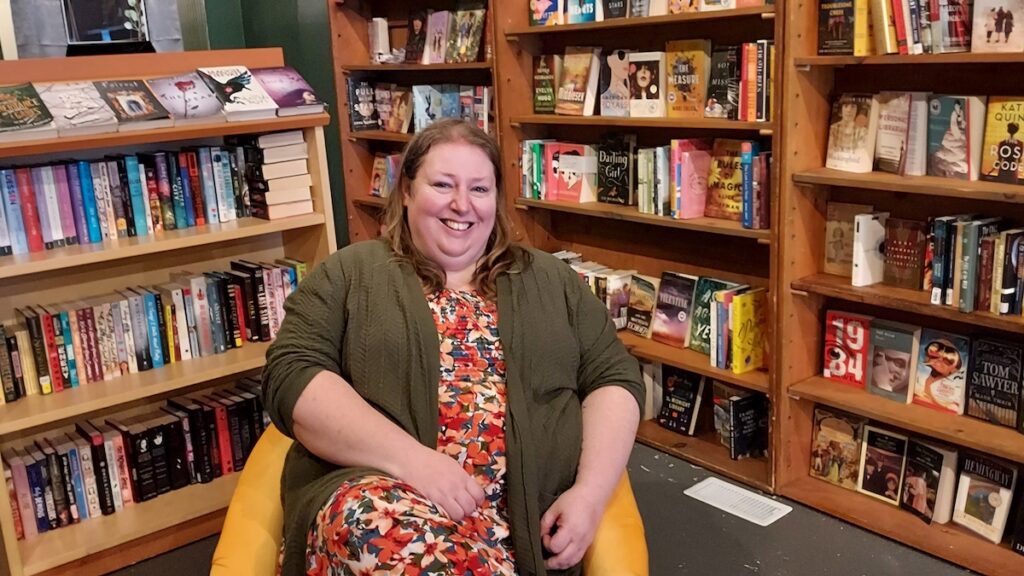 Julie Maurer is the owner of Tropetastic Books and Gifts, which is now located at 112 W. Maumee St. (Photo by Julie C. Clemes)