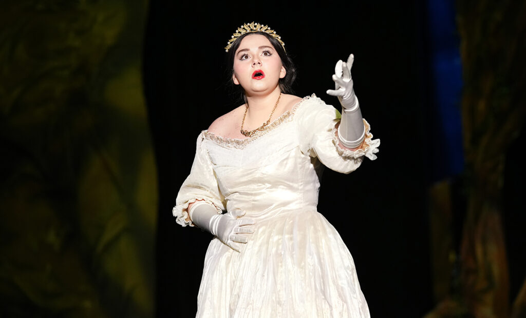 Lila Brighton (Adrian High School) as Cinderella is pictured in a scene from "Into the Woods" at the Croswell Opera House.