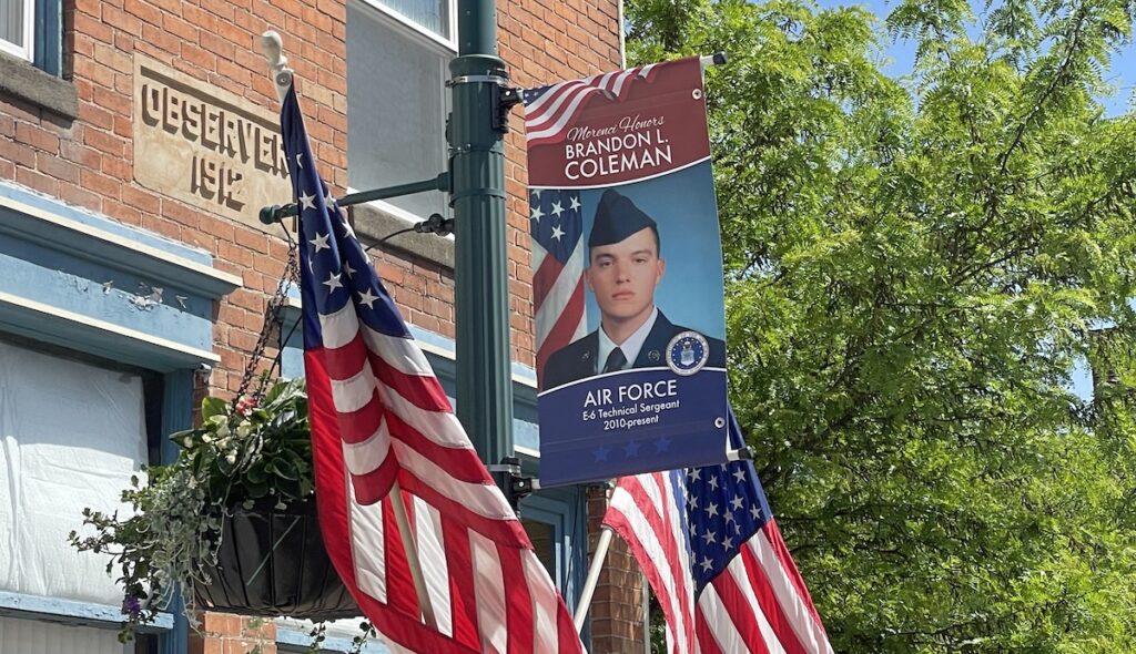 An example of Morenci’s Hometown Heroes banners.