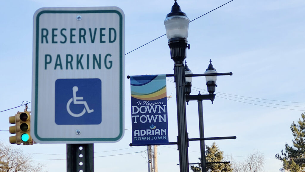 Two new accessible parking spaces were recently added to the 100 block of East Maumee Street in December.