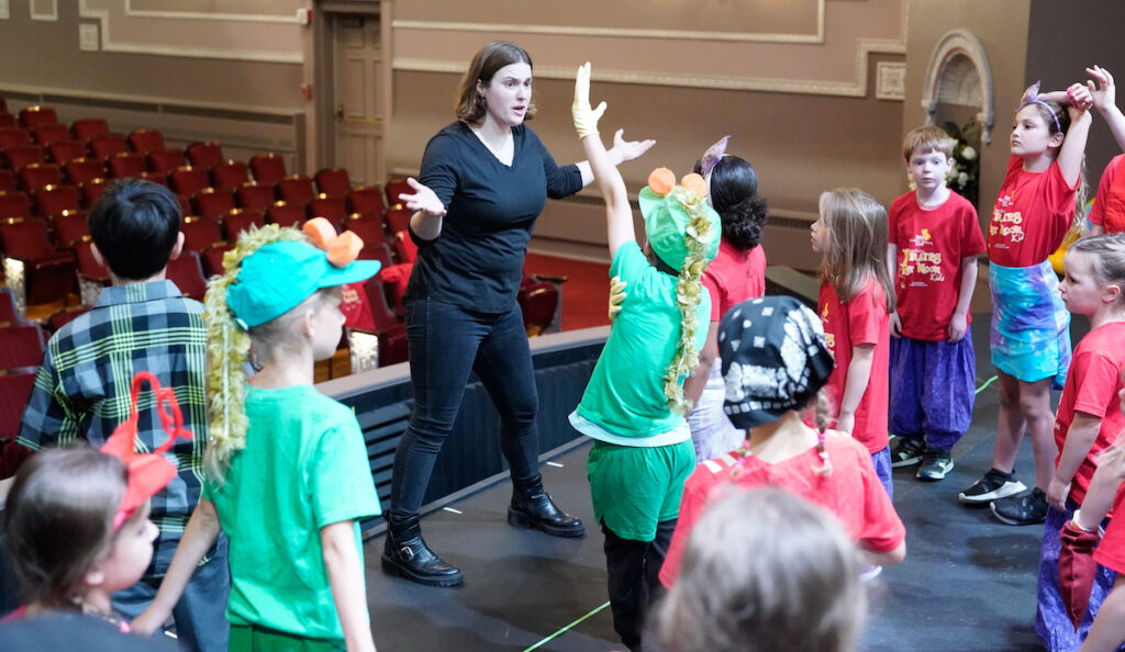 Instructor Kylie McElrath leads a summer performance camp at the Croswell Opera House in 2023. This year, a spring break performance camp is being added to the Croswell's schedule.