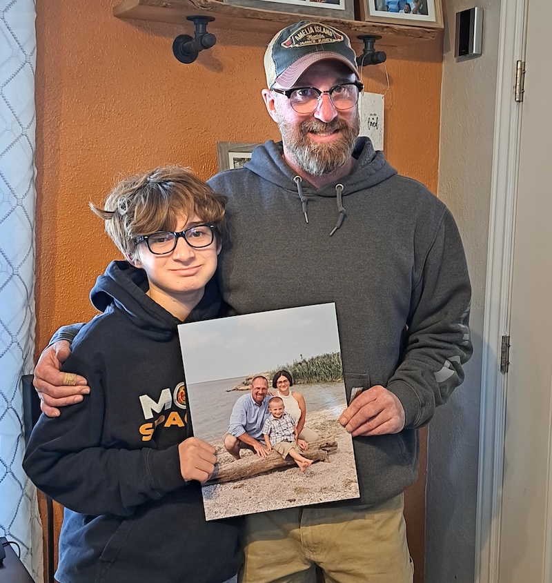 Ben Nachtrab of Blissfield and his son, Ben Jr., are taking part in this year’s Power of Passage to honor their late wife and mother, Leslie.