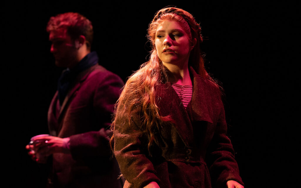 Aubrie Lauren as Anya (foreground) and Maxwell Lam as Dmitry are pictured in a scene from "Anastasia" at the Croswell Opera House.