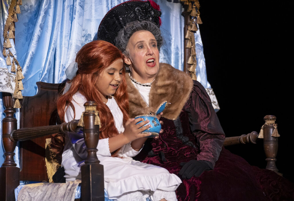 Daisy Solis as Young Anastasia and Mary Rumman as the Dowager Empress sing "Once Upon a December" in a scene from "Anastasia" at the Croswell Opera House. (Photo by Ashlee Sayles)