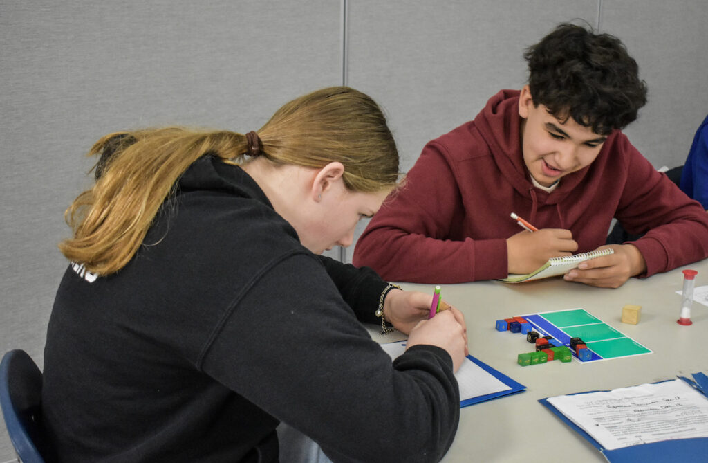 Competitors in the Lenawee County Equations Super Tournament on April 2 included Abby Meyers (Adrian) and Zekiah Garcia (Tecumseh). (Photos courtesy of the LISD)