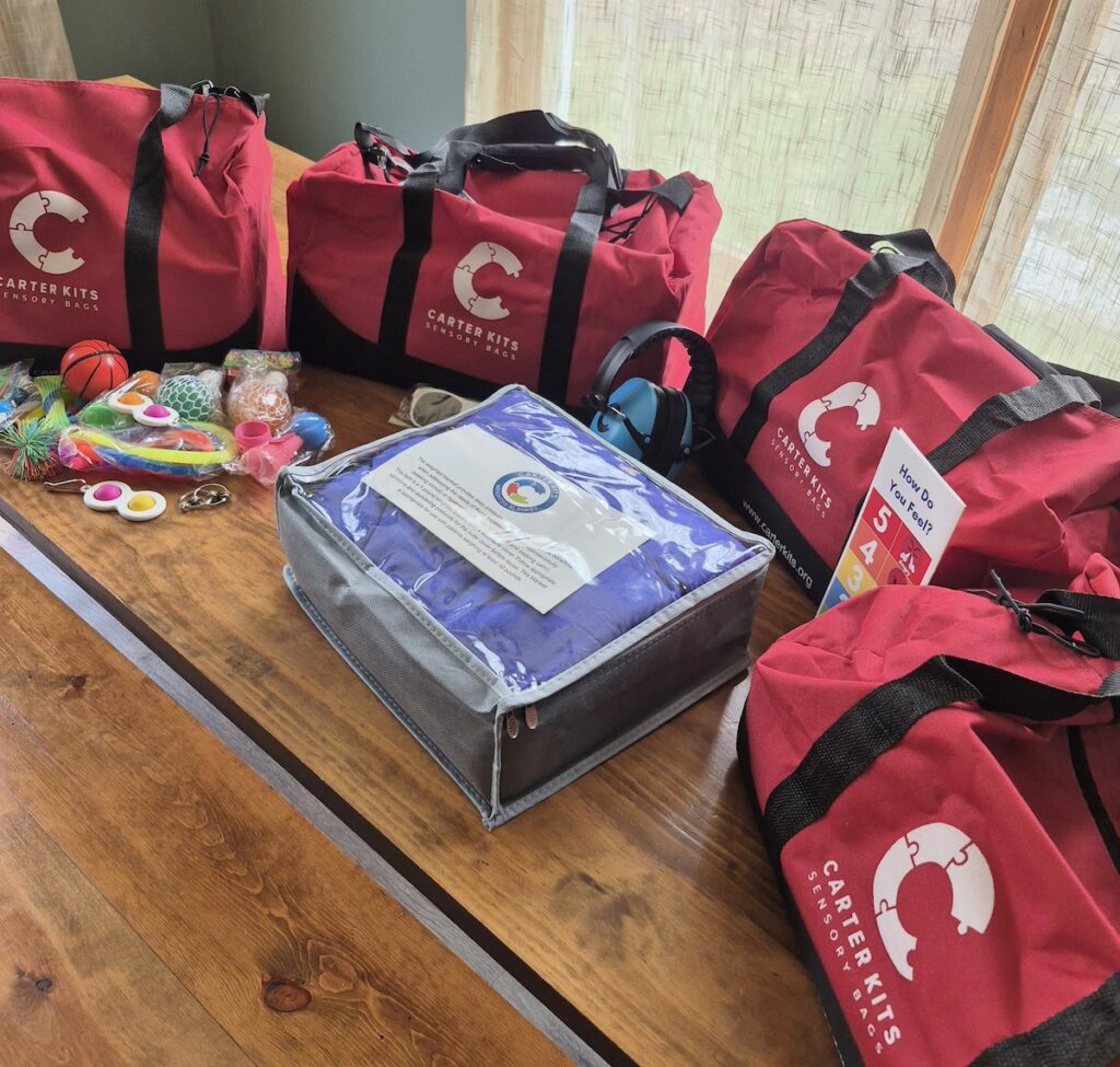 One of Autism GRACE of Lenawee’s programs is distributing Carter Kits to first responders. The purpose of Carter Kits is to equip first responders with tools to better help kids with autism when responding to emergencies.