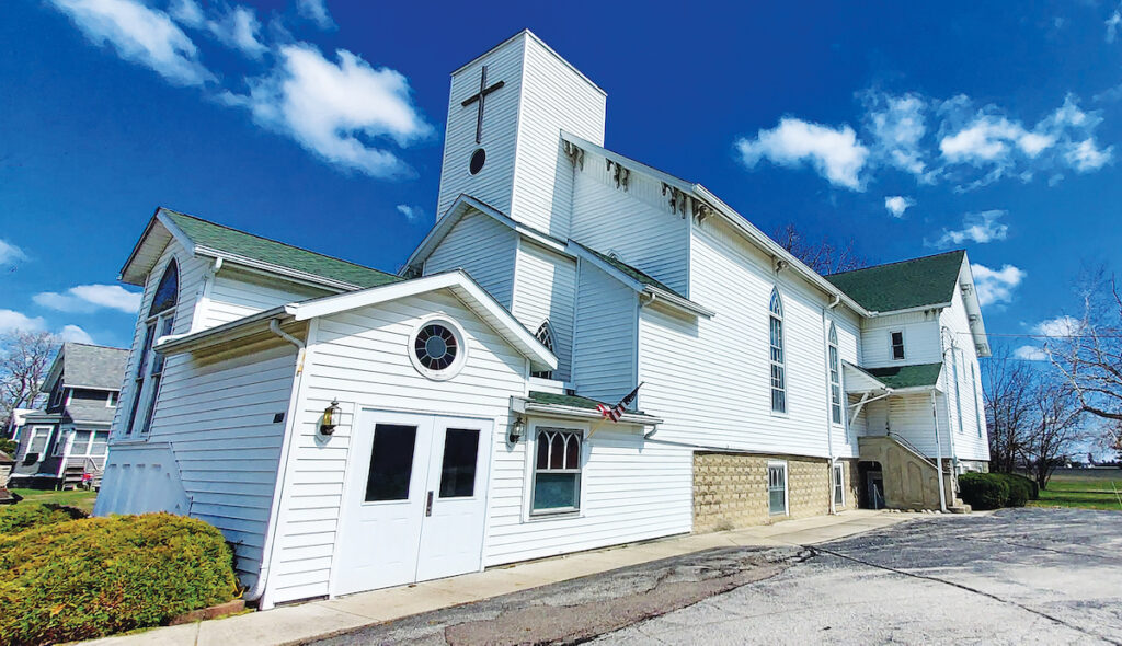 The former Palmyra Presbyterian Church, which dates to the 1860s and closed in 2023, is now an event center after a Blissfield couple purchased and renovated it with an eye toward preserving the integrity of the historic building. (Photo by Julie C. Clemes)
