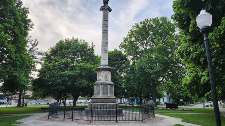 The Civil War memorial in Monument Park.