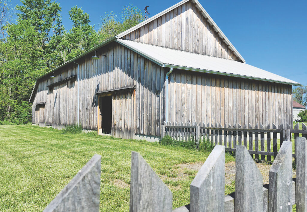 This 1860s barn, which was moved from a farm in Berkey, Ohio, sits on the property of the American Farm Museum and Education Center on East Jefferson Street in Blissfield.