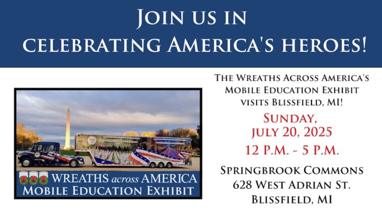 Wreaths Across America exhibit coming to Blissfield for seventh year