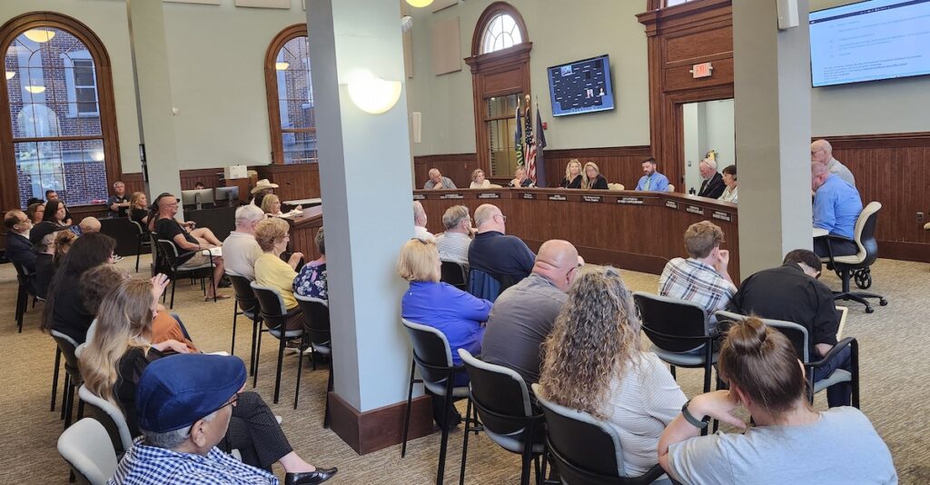 Adrian city commissioners are pictured during their July 7 meeting.