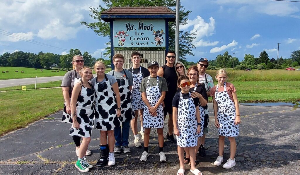 The team at Mr. Moo’s Ice Cream and More, a family-owned venture located at 8877 Onsted Highway in Onsted. (Photo by Julie C. Clemes)