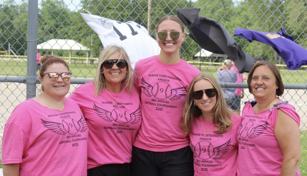 Lisa Novak, Molly Schmitz, LeeAnn Forche, Brooke Pickles, and Rhonda VanSteenkiste are pictured at the third annual Ronnie Lee Legacy Foundation scholarship tournament on June 21 in Blissfield. The tournament raises money for an annual scholarship for a Blissfield High School graduate, and has awarded $3,500 since its inception.