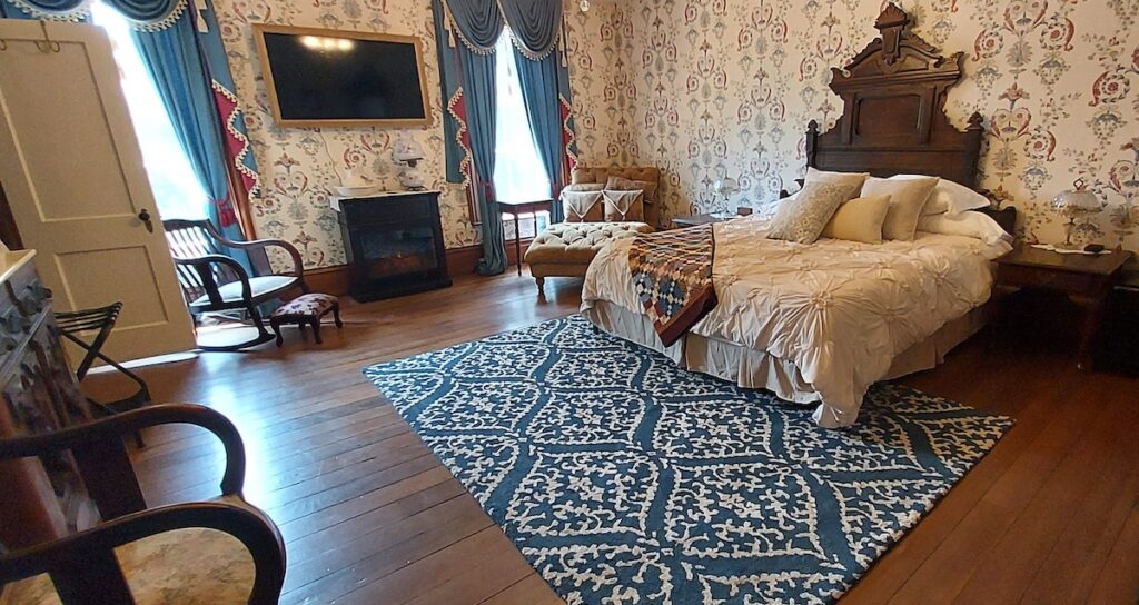 One of the bedrooms inside the newly renovated Stacy Mansion on West Chicago Boulevard in Tecumseh. The 177-year-old Italianate mansion was built in 1848 by Judge Consider A. Stacy for his wife, Maria, and their family of six children. It hasn’t been open to the public in about 35 years.