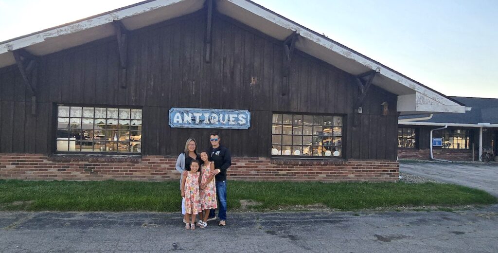 Pictured at Antiques at the Next Level are Kendra and Nicholas Wegman with their daughters, Madelyn and Hailey. They purchased the former Hitching Post Antiques Mall from the Nelson family this summer. (Photo courtesy of Nicholas Wegman)