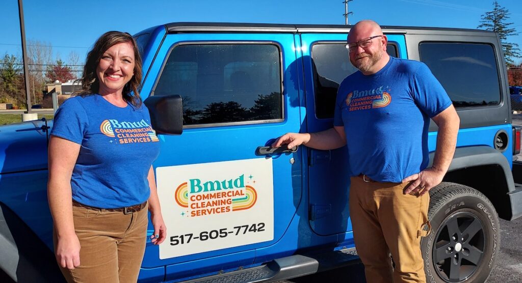 Melissa and Bill Van Valkenburg are the owners of BMUD Commercial Cleaning. (Photo by Julie C. Clemes)