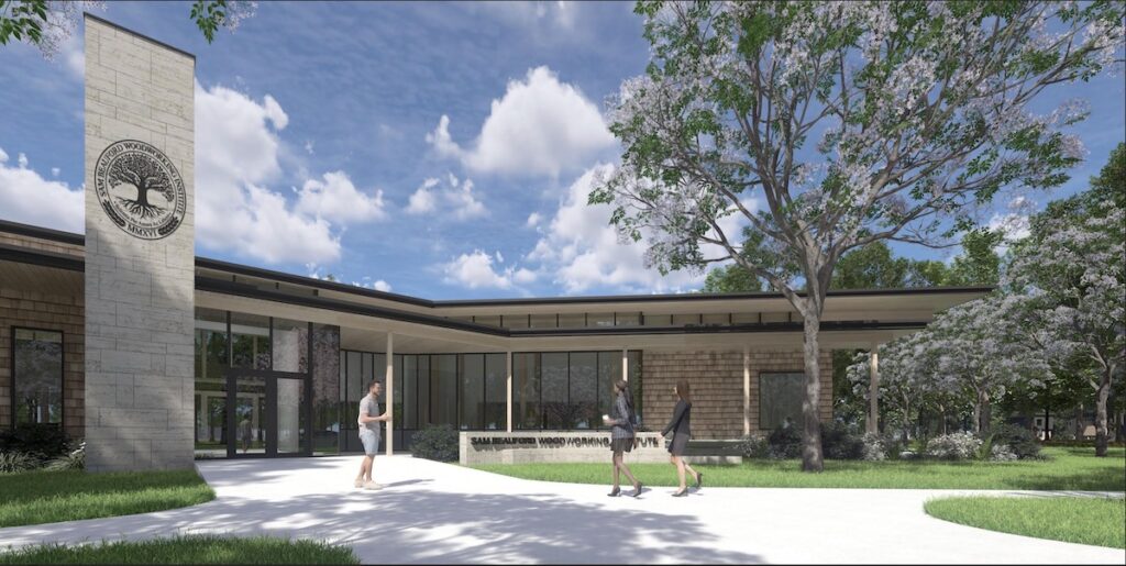 This artist's rendering shows the plan for a new campus for the Sam Beauford Woodworking Institute