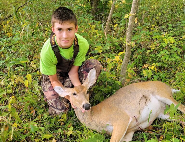 Roman Vogel is pictured with a deer he donated to Hunters Helping Lenawee. (Photo courtesy of Lenawee Community Foundation)
