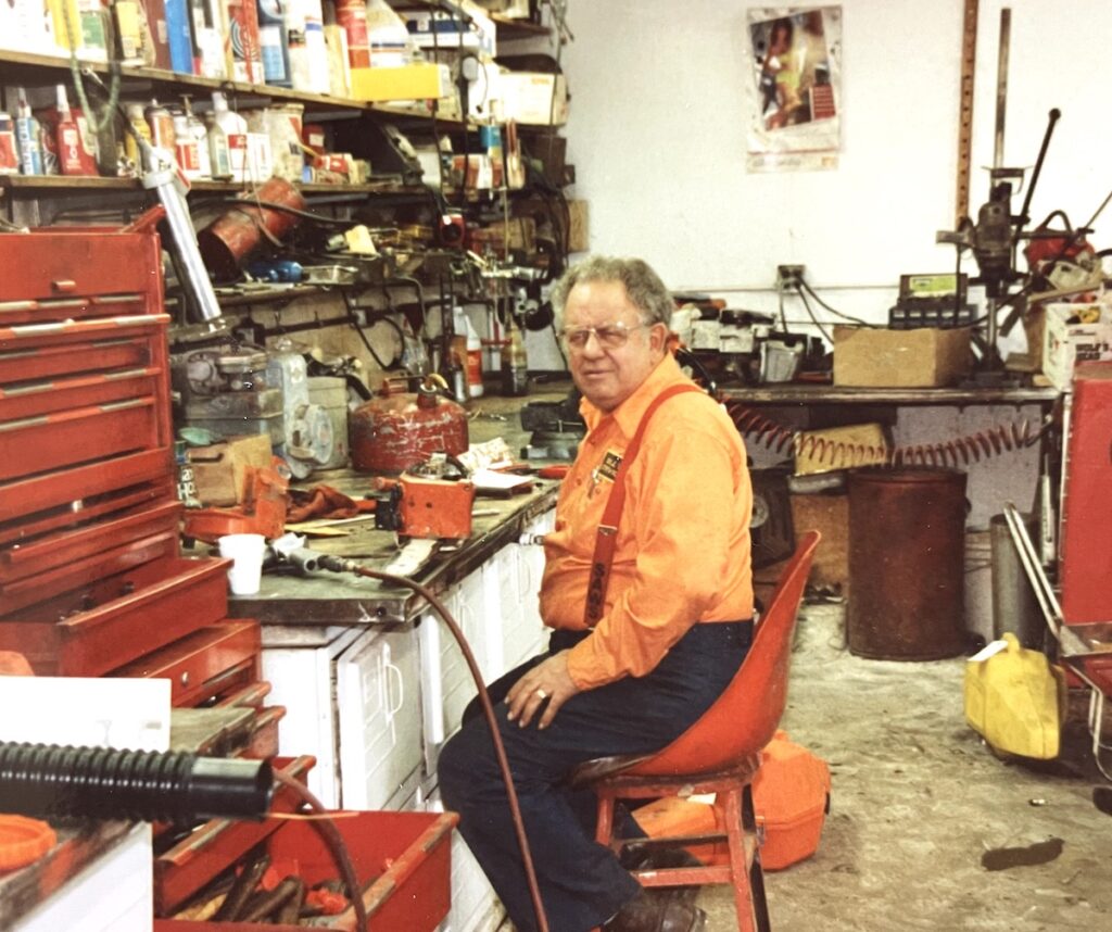 Bill Lietzke in his shop in a photo from the 1980s.  (Courtesy of Jeffrey Lietzke)