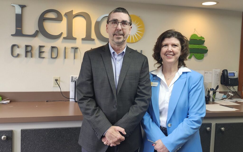 Ben Neal is retiring as president and CEO of Lenco Credit Union, and Fran Brant will assume that title as of May 1. (Photo by Erik Gable)