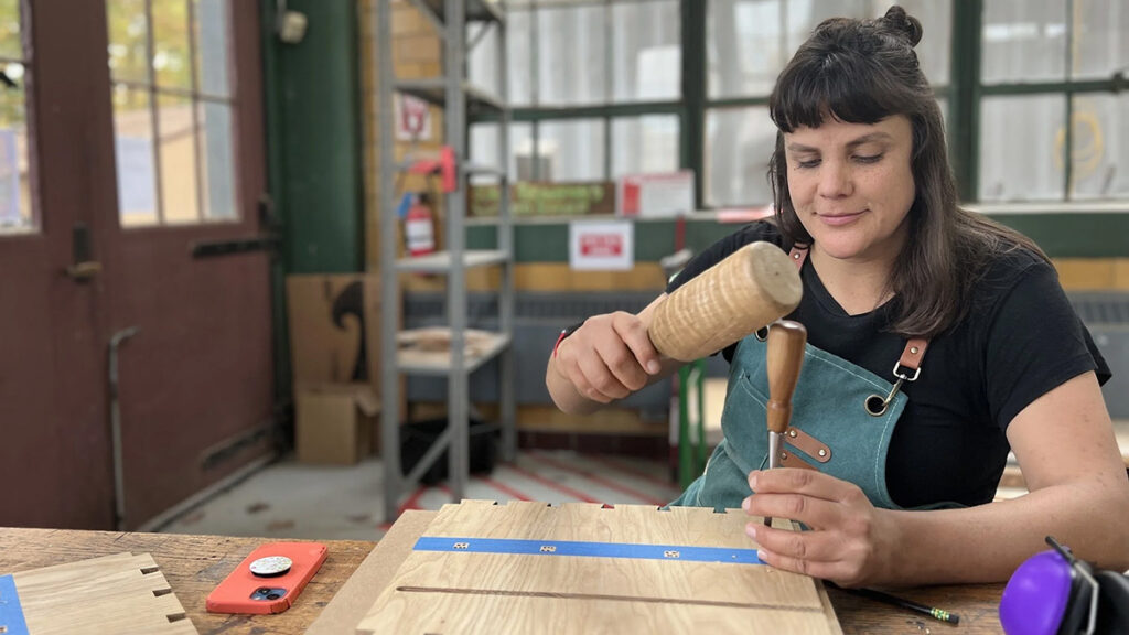 Carolyn Racine is the vice president of continuing education at Sam Beauford Woodworking Institute. (Photo courtesy of SBWI)