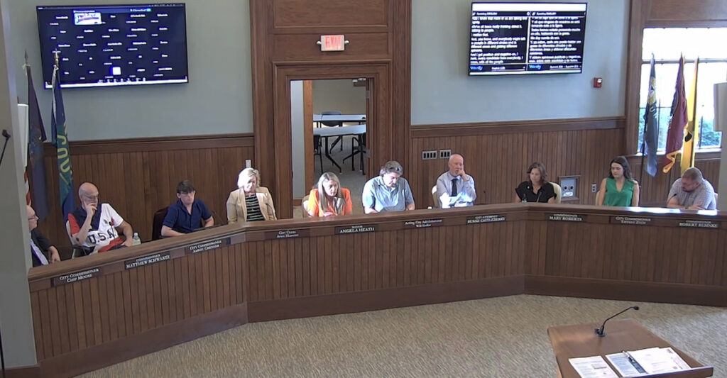 Mayor Angela Sword Heath speaks during the June 29 city commission meeting. (Image from livestream of meeting)