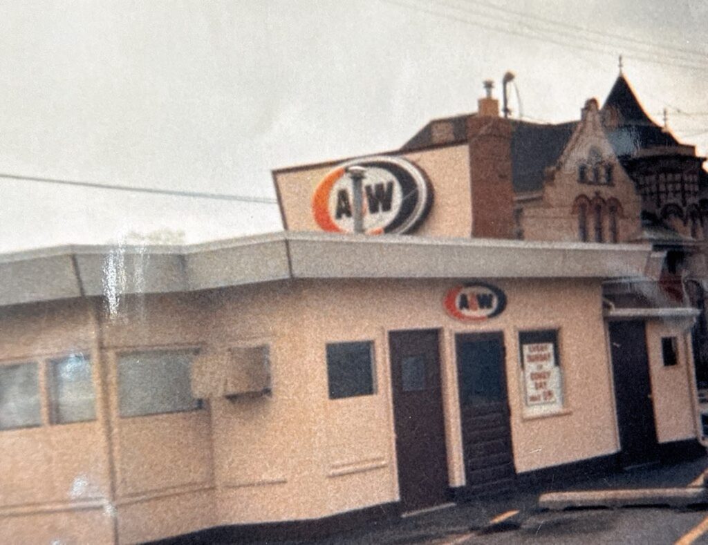 The A&W was located near the southeast corner of Main and Church streets in downtown Adrian.