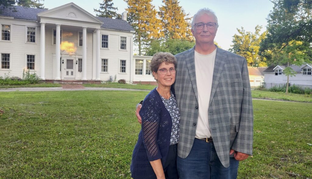 Karrie and Kevon Martis are pictured in front of the Fee House on South Main Street.
