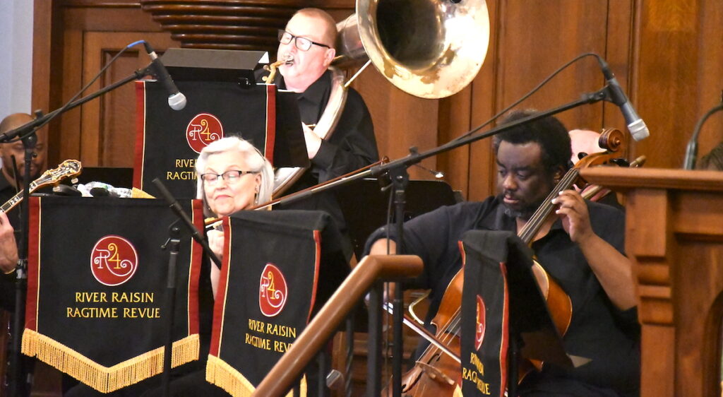 Members of the River Raisin Ragtime Revue perform in July 3 concert at the First Presbyterian Church in downtown Adrian.