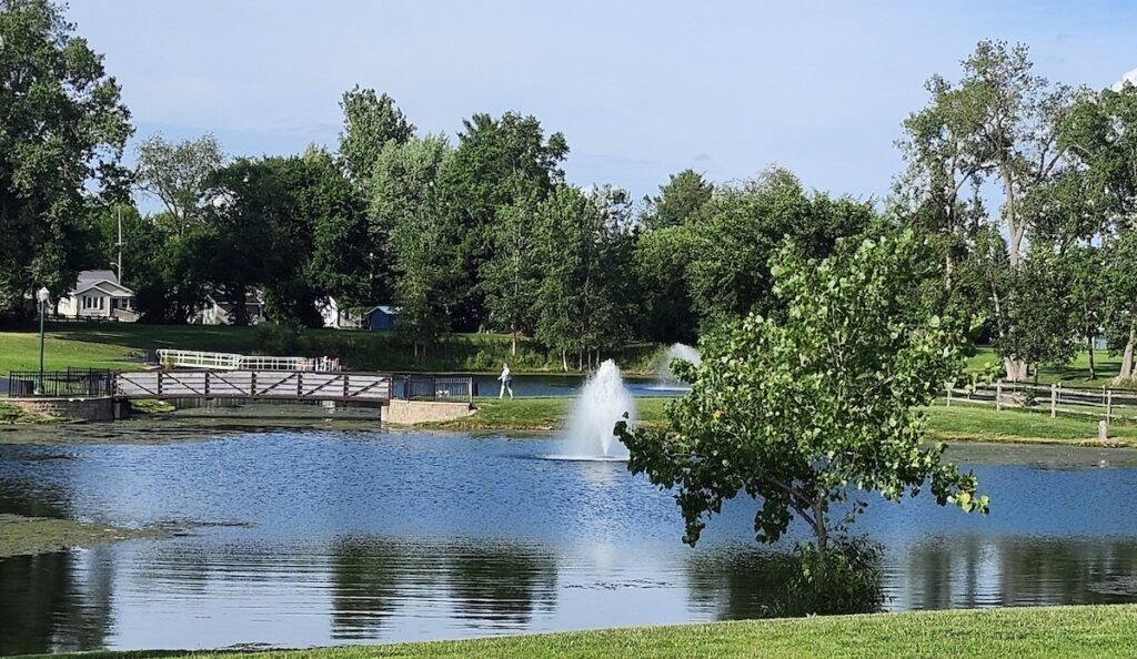 Burr Ponds Park in Adrian is pictured on a recent evening. (Photo by Erik Gable)
