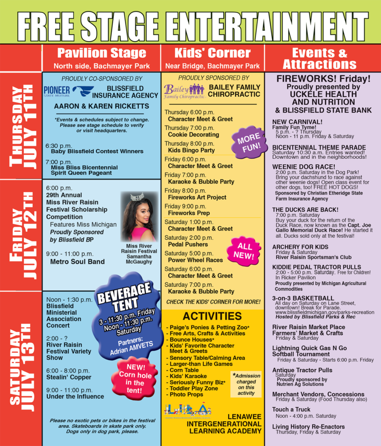 Blissfield’s River Raisin Festival turns 40 this year